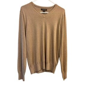 Banana Republic Men’s Size M V-Neck Cotton Cashmere Luxury Blend Sweater in Tan